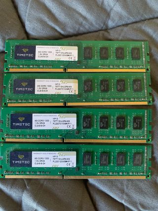 4x TIMETEC 8GB DDR3 1333MHz Módulos RAM
