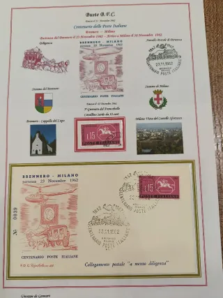 Centenario Poste Italiane 1962 - Francobolli e FDC