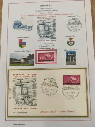 Centenario Poste Italiane 1962 - Francobolli e FDC