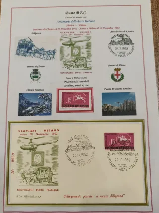 Centenario Poste Italiane 1962 - Francobolli e FDC