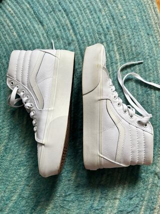 Zapatillas Vans Sk8-Hi Unisex Blancas Plataforma
