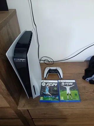 Consola PS5 con lector + Mando + FC24 + FC25