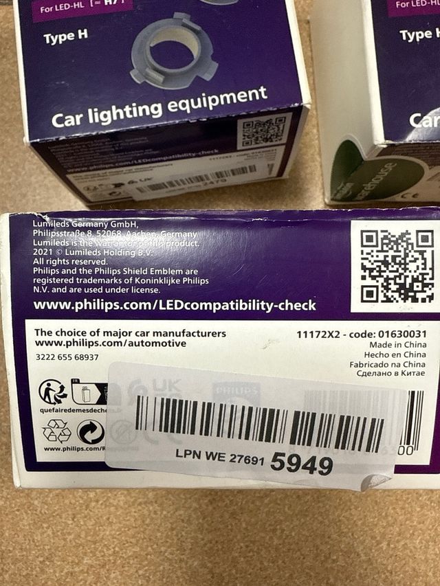 3 Anillos Adaptadores Philips Tipo H LED H7