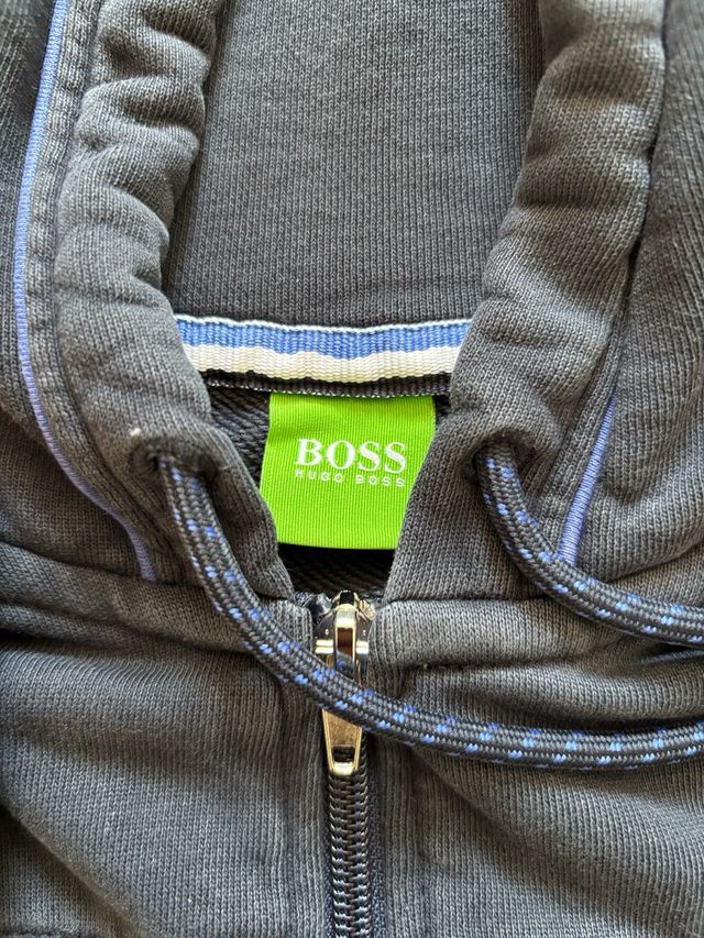 Sudadera Hugo Boss gris con cremallera
