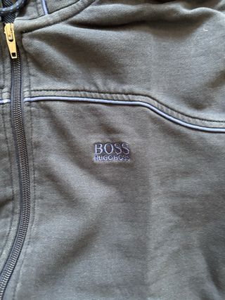 Sudadera Hugo Boss gris con cremallera