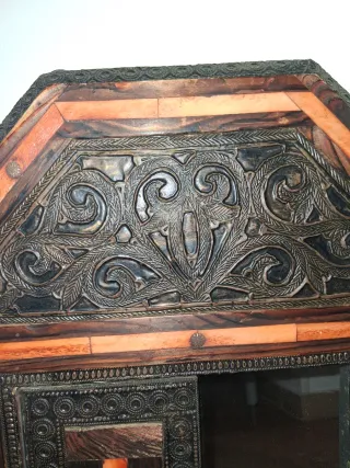 Espejo Marroquí Madera ,marfil y estaño.