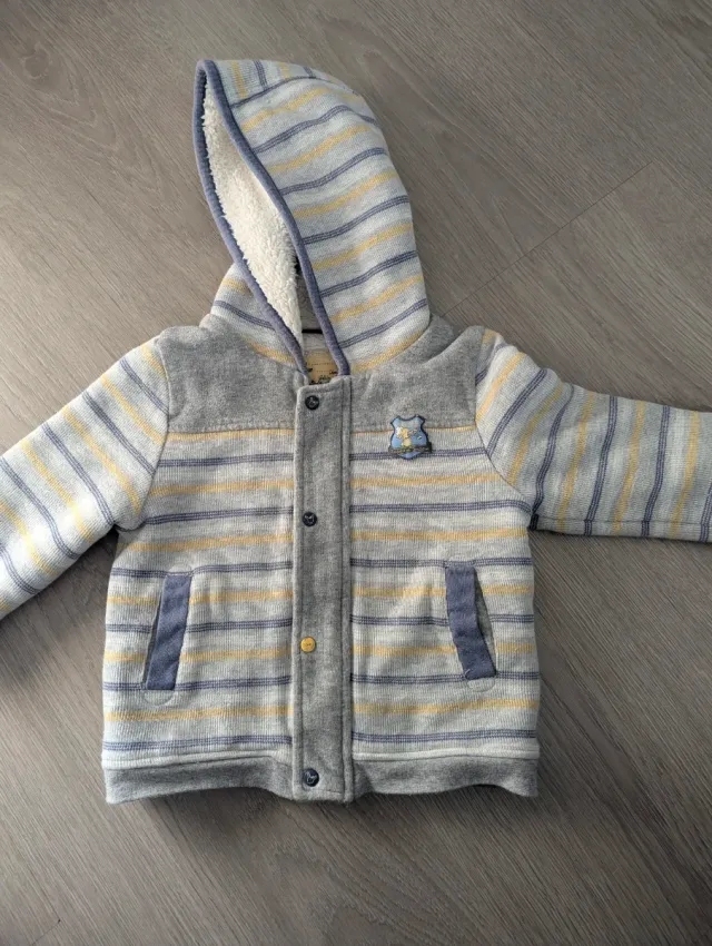 Chaqueta bebé rayas forrada