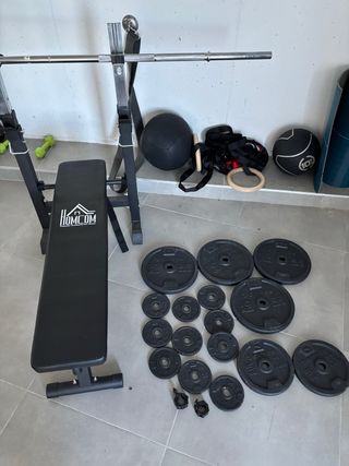 Press Banca Completo + Accesorios Gimnasio