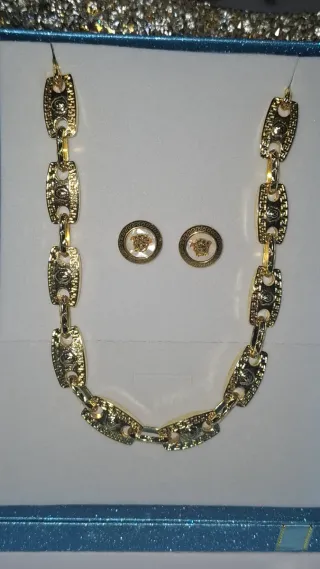 Conjunto collar y pulsera chapado 18K