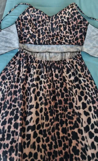 Vestido largo estampado leopardo