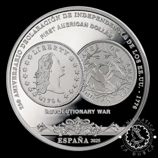 Moneda Plata 10€ España 2025 Dólar Americano