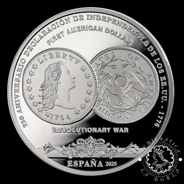 Moneda Plata 10€ España 2025 Dólar Americano