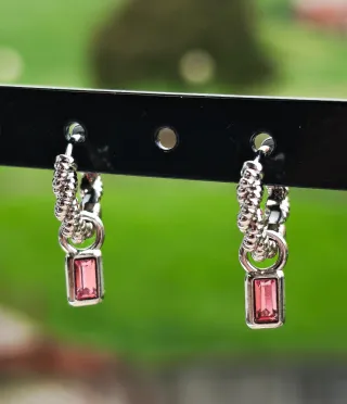 Pendientes de perla y circonitas plateados