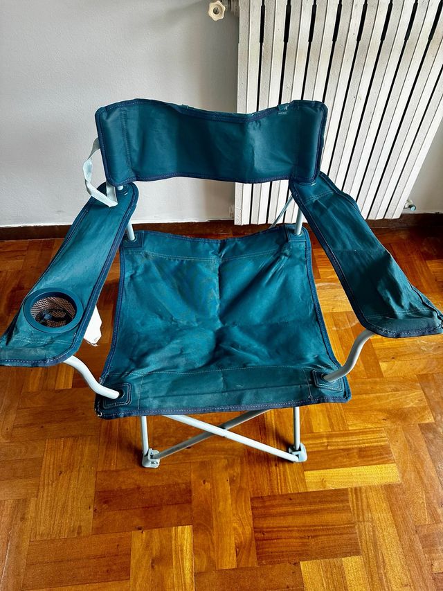 Silla de camping plegable azul