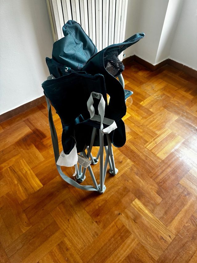 Silla de camping plegable azul