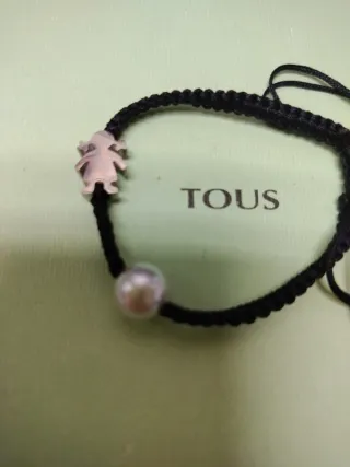 Pulsera Tous Niña Perla Negra Plata