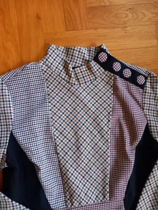 Vestido cuadros multicolor y negro