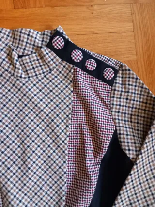 Vestido cuadros multicolor y negro