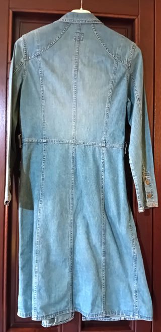 Giacca lunga in denim jeans con bottoni Kocca S