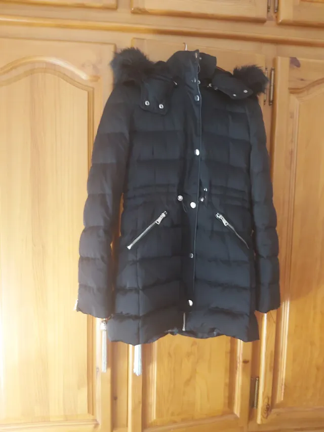 Abrigo plumas Zara negro