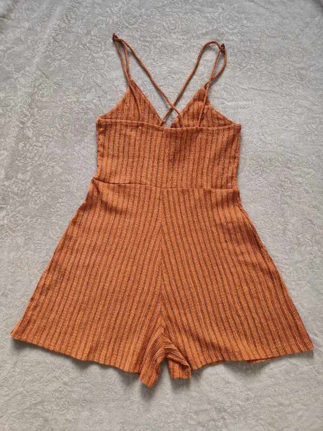 Mono corto tirantes rayas naranja