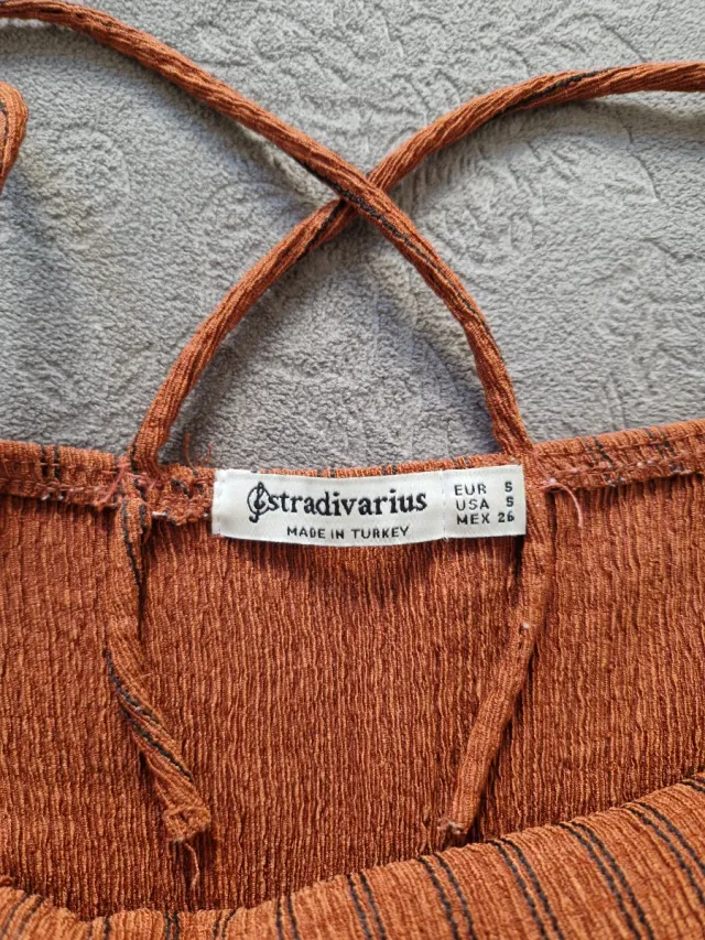 Mono corto tirantes rayas naranja