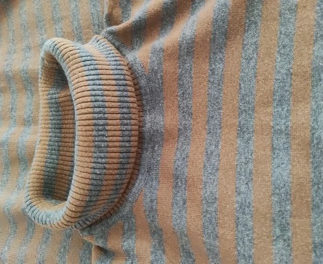 Vestido Benetton rayas beige y azul