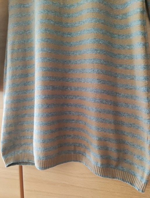 Vestido Benetton rayas beige y azul