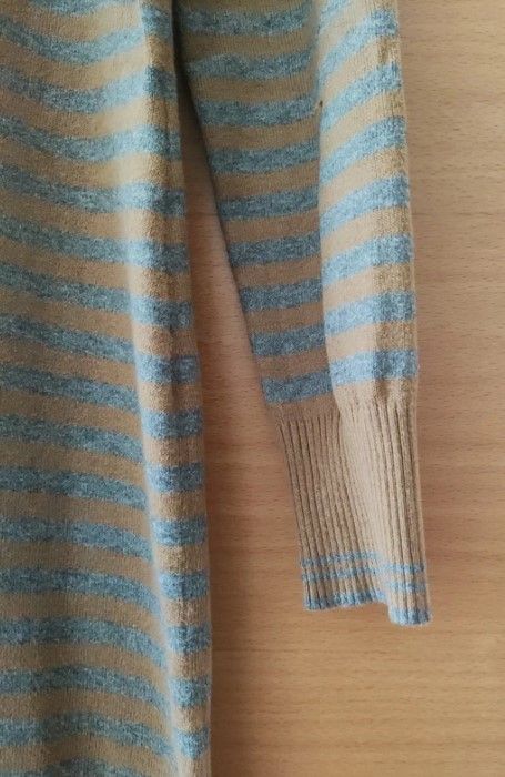 Vestido Benetton rayas beige y azul