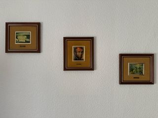 Lote 5 cuadros vintage marco madera