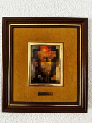 Lote 5 cuadros vintage marco madera