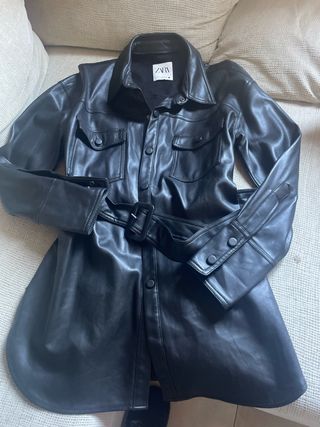 Chaqueta/Vestido Cuero Zara Negro