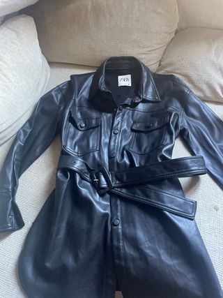 Chaqueta/Vestido Cuero Zara Negro