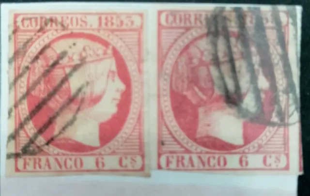 Spagna 1855 - 6 Cs. Isabella II