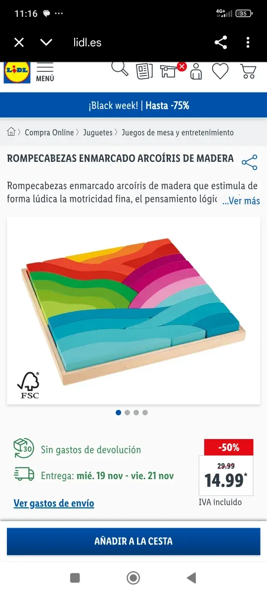 Puzzle Arcobaleno Montessori in Legno