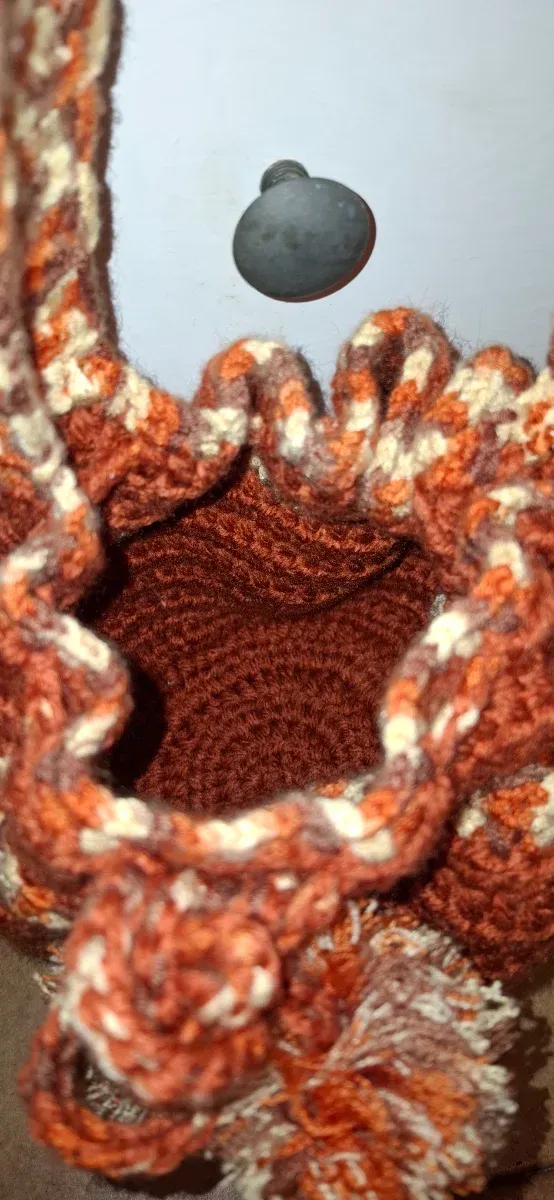Bolso de mujer crochet trapillo naranja