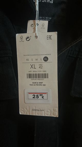 Chaqueta vaquera Bershka negra