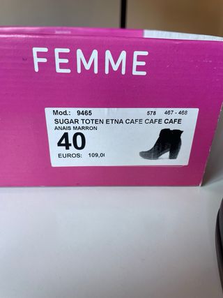 Botines Fluchos Negros Piel Talla 40