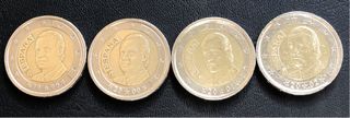Lote 4 Monedas 2€ España Rey Juan Carlos