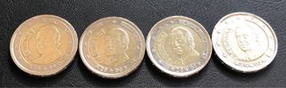 Lote 4 Monedas 2€ España Rey Juan Carlos