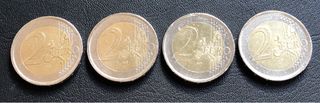 Lote 4 Monedas 2€ España Rey Juan Carlos
