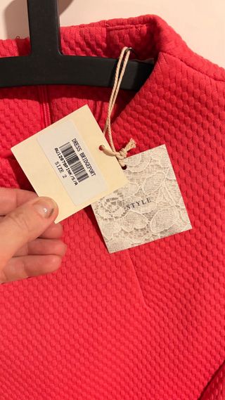 Vestido Kling rosa peplum talla 2.