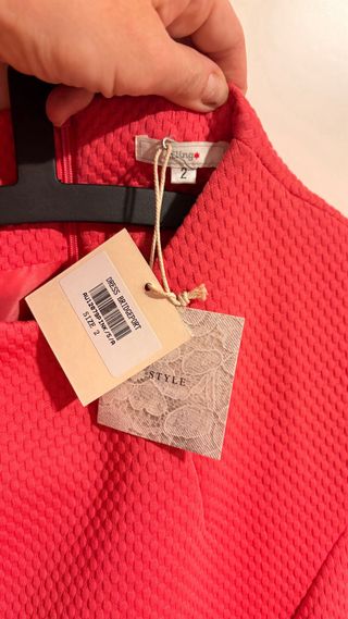 Vestido Kling rosa peplum talla 2.