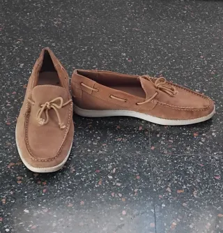Mocasines de ante beige/marrón
