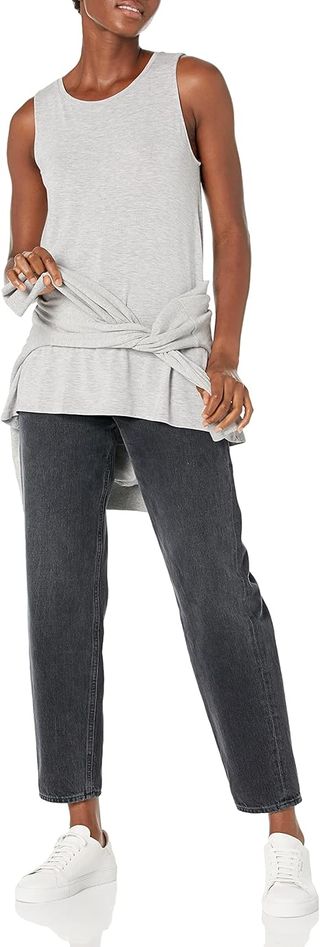 Camiseta de Tirantes con Vuelo Gris XXL