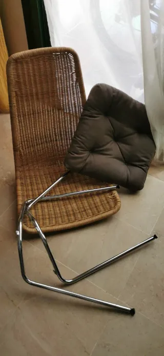 3 Sillas Comedor Mimbre y Metal