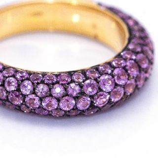 Anillo Oro Rosa Zafiros