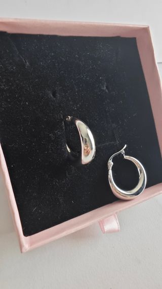 Pendientes Aro Acero Plateado Nuevos