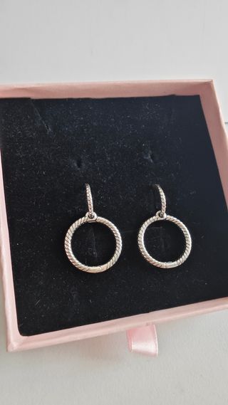 Pendientes aro baño plata nuevos