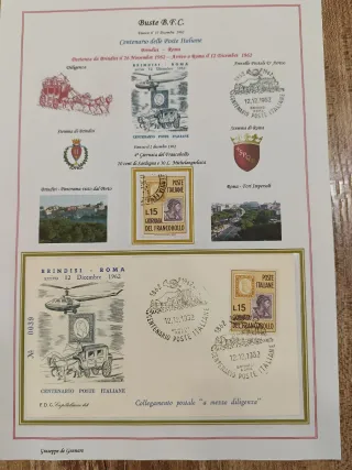 Buste B.F.C. Centenario Poste Italiane 1962